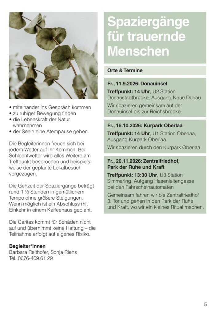 Caritas Spaziergänge 2026 